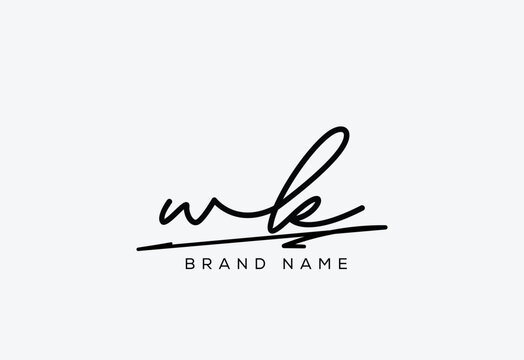 WK letter elegant cursive beauty handwriting logo. symbol design| typography logo| creative mark| corporate identity| signature logo.
