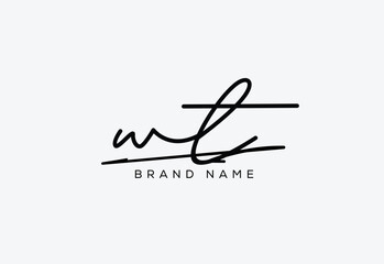 WT letter elegant cursive beauty handwriting logo. symbol design| typography logo| creative mark| corporate identity| signature logo.