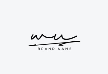 WU letter elegant cursive beauty handwriting logo. symbol design| typography logo| creative mark| corporate identity| signature logo.