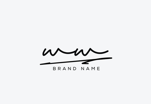 WW letter elegant cursive beauty handwriting logo. symbol design| typography logo| creative mark| corporate identity| signature logo.