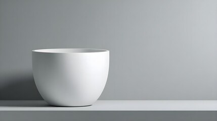 White flower pot isolated on grey background
