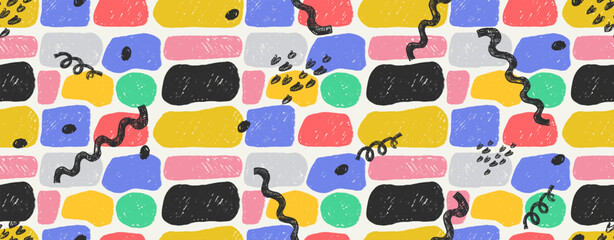 Seamless pattern hand drawn abstract rectangle frames, banners. Organic doodle liquid shapes. Organic vector flat blobs. Irregular fluid bubbles. Vector empty text box isolated, seamless pattern.