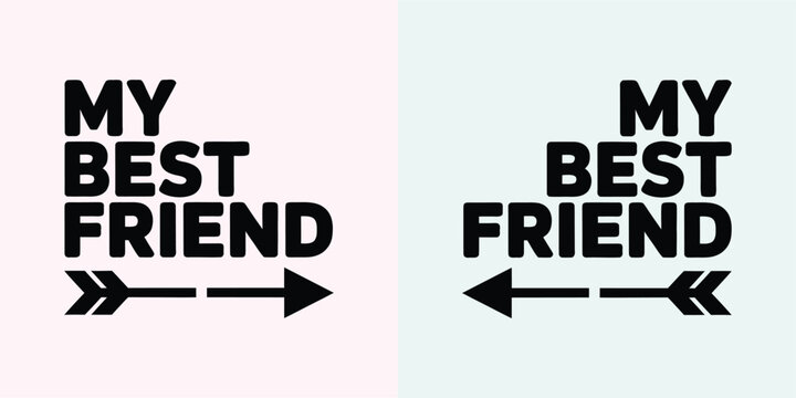 Best Friends Arrow Design Illustration for Print Clothing or Gift