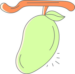 Vibrant mango illustration, a refreshing taste of the tropics! Perfect for healthy eating promotions, summer menus, and tropical fruit designs, this scalable vector graphic pops!