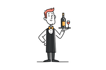 Professional bartender serving wine at elegant event