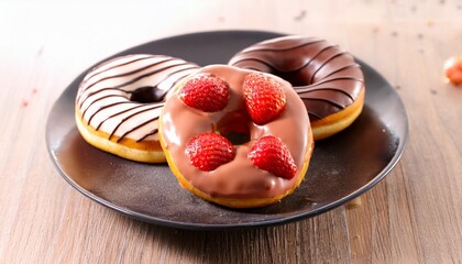 chocolate and strawberry donuts