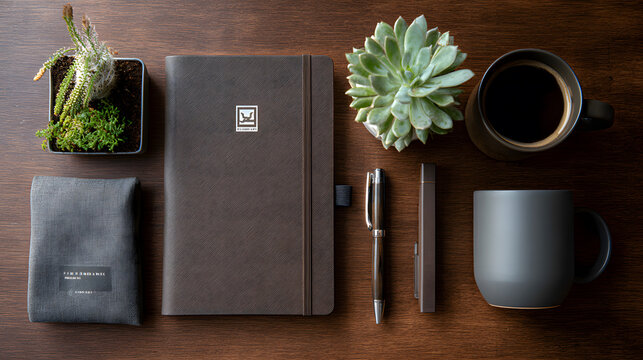 Beautifully Arranged New Employee Welcome Kit Flat Lay