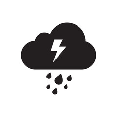 Thunderstorm Cloud with Rain and Lightning
