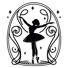 Silhouette of a girl with a fan (2)