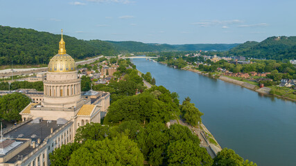 West Virginia State Capitol and Kanawha River View