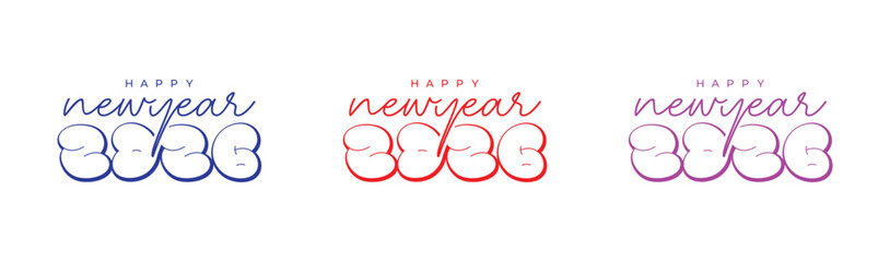 Happy New Year 2026 logo, 2026, 2026 fun logo. Happy New Year Logo Design. Vector, Editable Logo Design