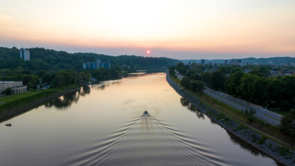 Sunset Over Kanawha River in Charleston, WV