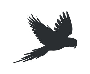 Parrot Silhouette Flying Bird Vector Tropical Wildlife Fauna