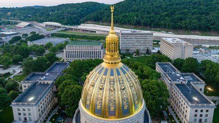 Golden Dome of West Virginia State Capitol in Charleston