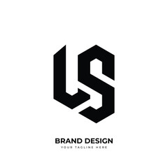 Letter Ls or Sl abstract simple unique monogram logo