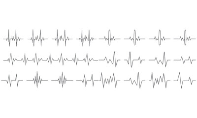Heartbeat Line Icons – ECG, Pulse, and Heart Rate Symbol Collection .