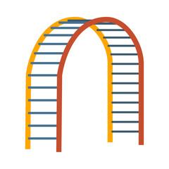 Colorful Arched Monkey Bars for Childrens Playground Fun.