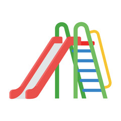 Colorful Playground Slide and Ladder Structure for Childrens Fun.
