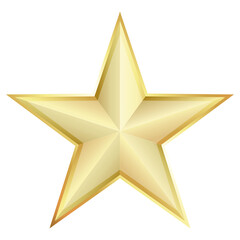 Obraz premium Bright beautiful golden five-pointed star festive design symbol