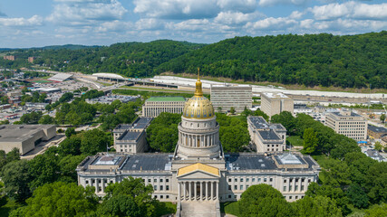 Aerial View of State Capitol in Charleston, WV