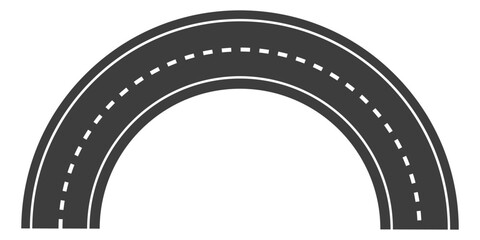 straight asphalt road going to the distance on transparent background Road, highway isolated on white background. Vector 