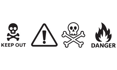 Danger and Warning Icons – Hazard, Toxic, and Safety Symbol Collection .
