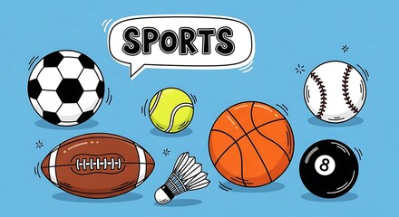 Collection of Popular Sports Equipment for Outdoor and Indoor Play Activities