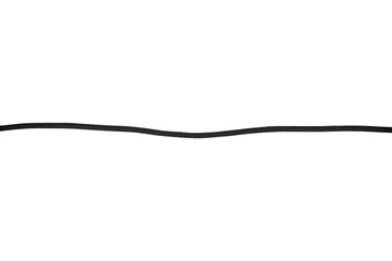 Long black flexible electric wire is isolated.