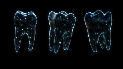 Futuristic Tooth Structure 3D Digital Dental Visualization