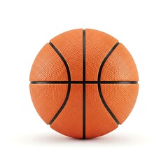 A Round Orange Basketball Ready for a Game on a White Background