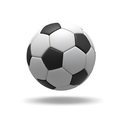 High Quality Black and White Hexagonal Patterned Soccer Ball Isolated on White Background