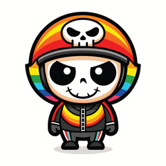 Cartoon pirate man character wearing a helmet in 3D style