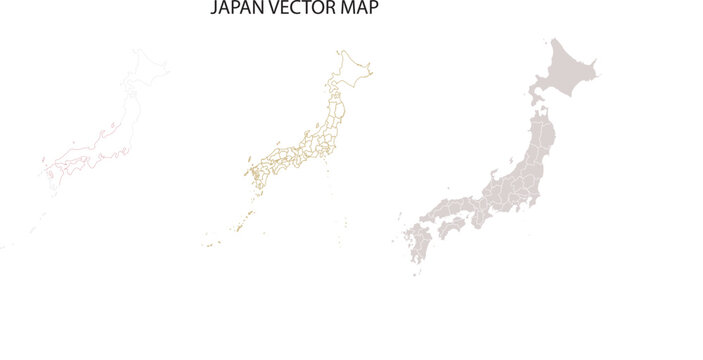 vector illustration of a map of japan