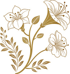 Seamless floral pattern with flowers and leaves