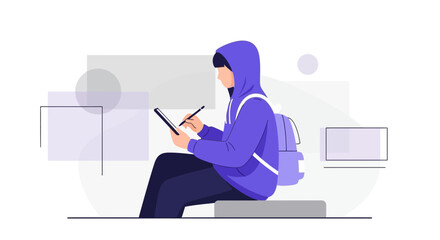 Digitally Crafting With Technology and Creativity, Illustration Depicting Modern Ideas