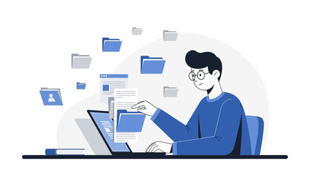 Digitization Process Illustrates Data Organization and Virtual Information Management