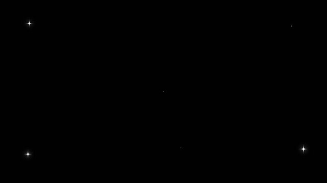 Cosmic starry sky with twinkling stars. Starry night, glowing shinning stars, twinkle stars at sky, dark background animation 4k video