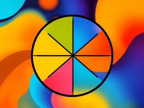 Abstract segmented circle icon in black, suitable for concept of division and distribution,  diagram,  black