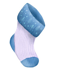 Cheerful New Year stocking design in watercolor pattern for festive celebrations