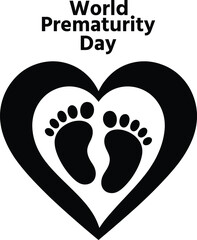 World prematurity day awareness symbol and caring baby feet