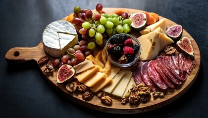 indulge in this exquisite charcuterie board featuring artisanal cheeses cured meats and fresh fruit perfect for a sophisticated gathering