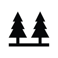 Fototapeta premium Evergreen Silhouette: Two stylized evergreen trees stand side-by-side, their symmetrical forms creating a strong visual statement on a stark backdrop. 