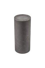 Cylindrical metallic weight is isolated.