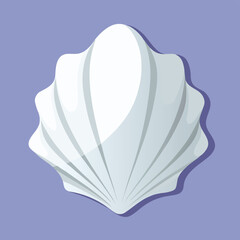 Seashell vector illustration on white background with 3D design icon