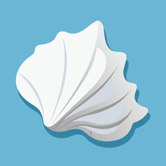 White seashell on blue background 3D illustration