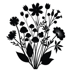 vector floral background with flowers and leaves illustration pattern design