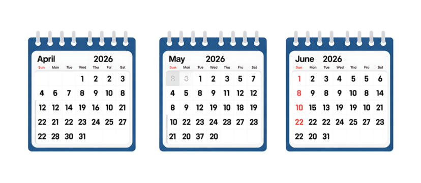 A three-month calendar set for April-June 2026 enhances efficient planning. Its clean layout helps organize daily tasks with ease.