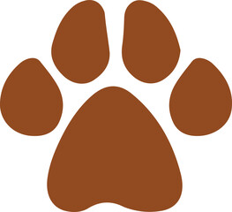 Dog paw print clip art design on plain white transparent isolated background for card, shirt, hoodie, sweatshirt, apparel, card, tag, mug, icon, poster or badge