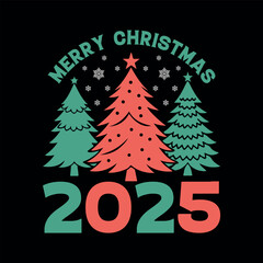 Christmas 2025 celebration with trees and snowflakes