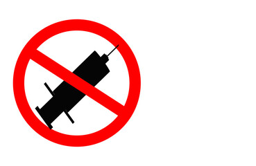 No drugs sign stop drug use and addiction warning